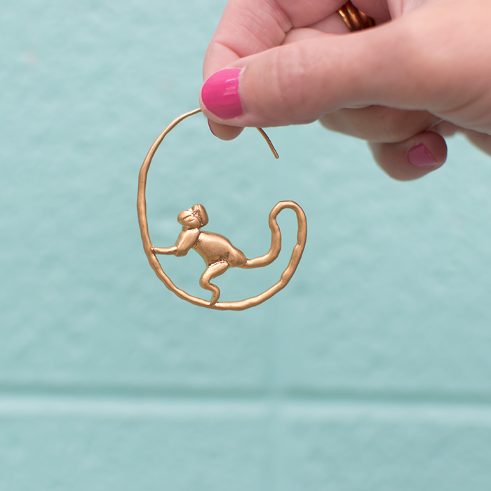 Tory burch sale monkey hoop earrings