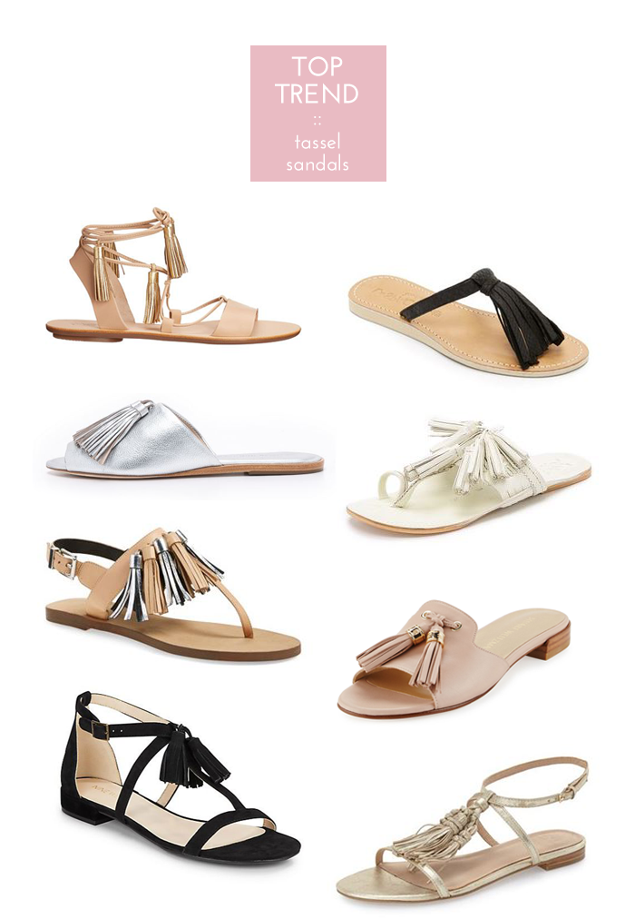 Flat Tassel Sandals for Women