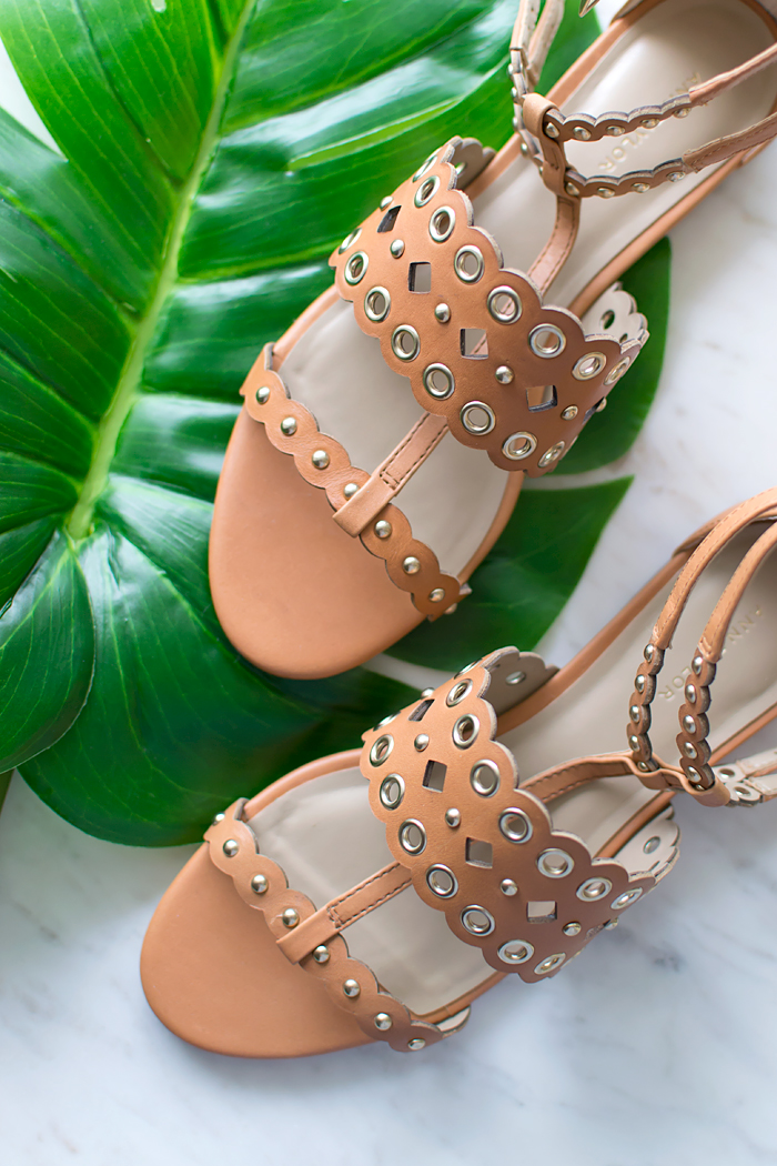 Ann Taylor Monica Grommet Strappy Leather Sandals