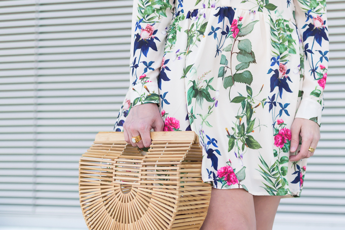 Vero Moda Drop Waist Floral Shirt Dress + Cult Gaia Ark Bag