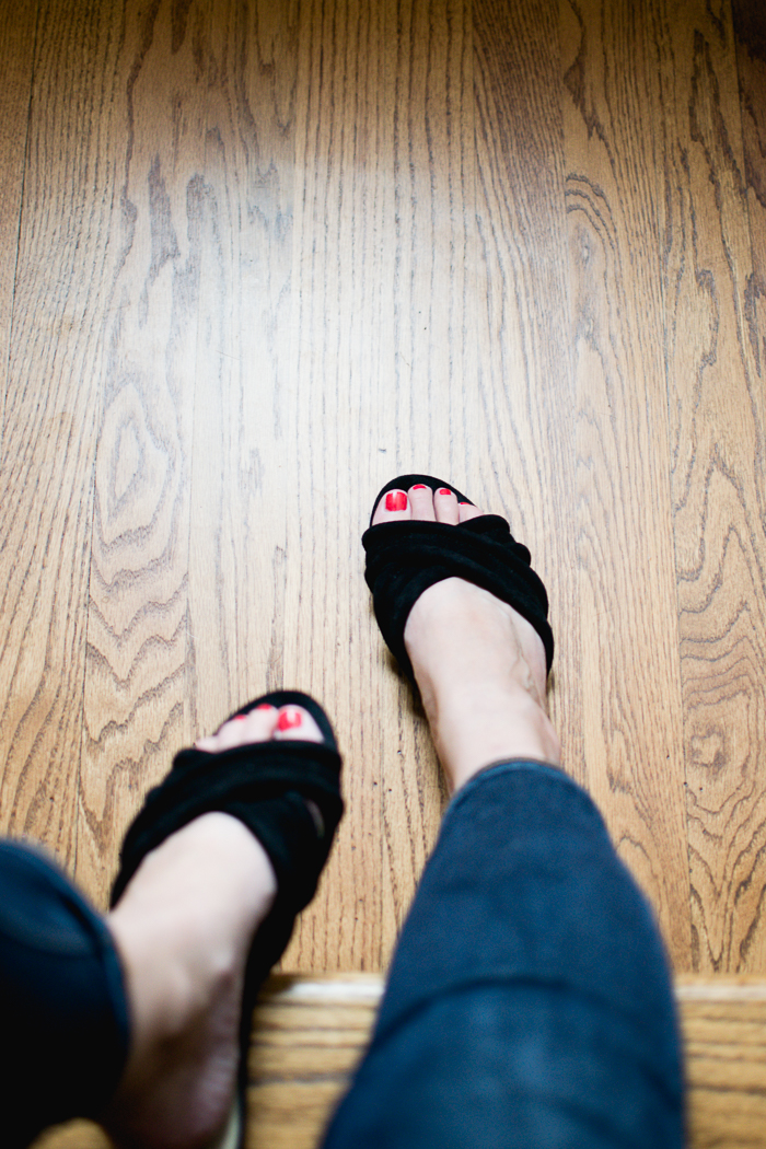 Ann Taylor 'Gretel' slide sandals in black