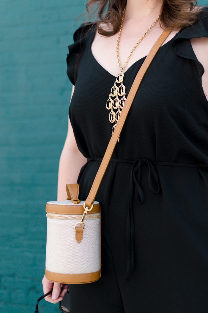New Look Ruffle Strappy Jumpsuit + Paravel Crossbody Capsule