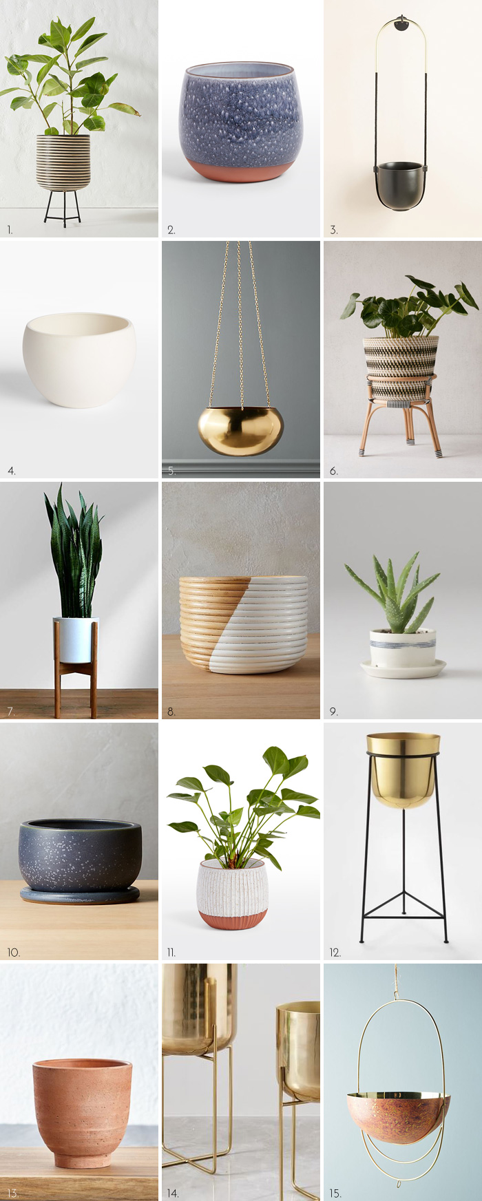 15 Chic Indoor Planters for Your Home